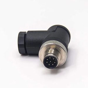 M12 8 Pin Connector Male Right Angle Screw-Joint Plastic Shell